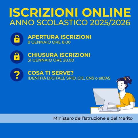 Iscrizioni scolastiche 2025/2026 dall’8 al 31 gennaio